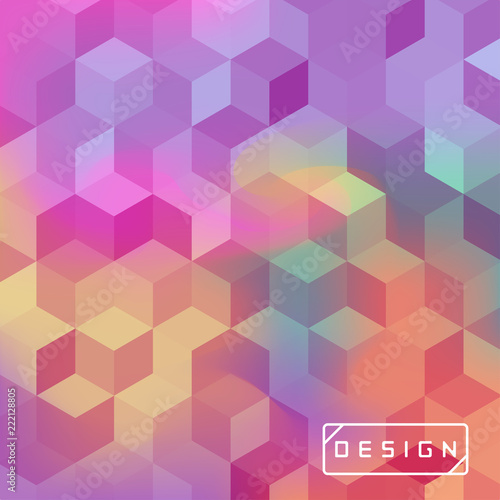 Vector bright geometric background. Design illustration with cuboid shape elements for banners, posters, ads, wallpapers and covers.