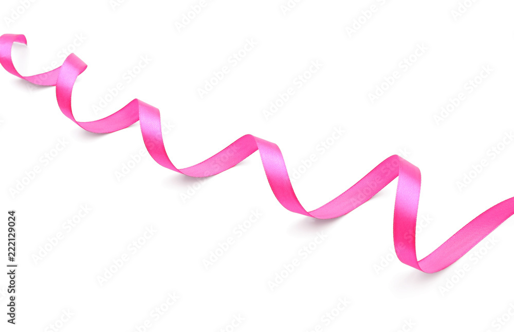 Pink ribbon on white background Pink ribbon on white background
