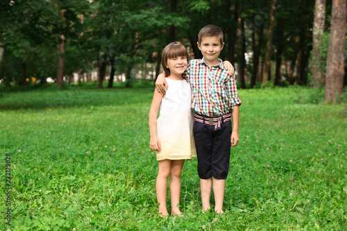 Cute little children in par...