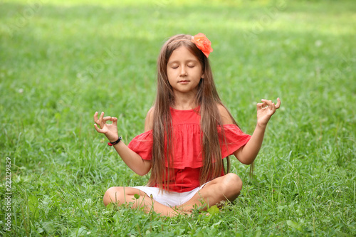 Cute little girl practicing...