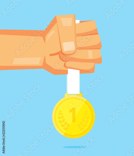 He holds a gold medal vector design