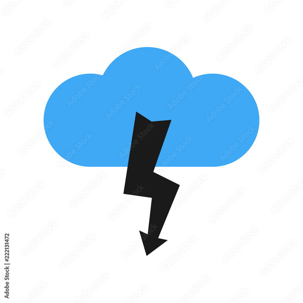 A cloud with a thunderstorm. Vector illustration.
A cloud with a thunderstorm. Vector illustration.