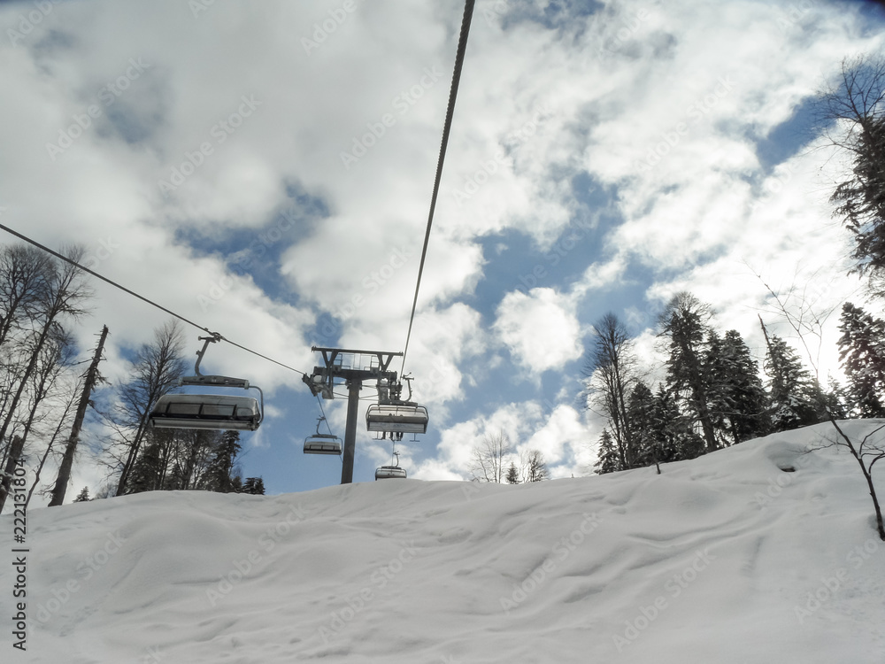 Winter sport - skiing and snowboardering in mountains. Winter sport - skiing and snowboardering in mountains.