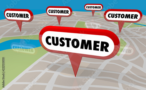 Photography Customers Clients Prospects Leads Locations Map Pins 3d Illustration