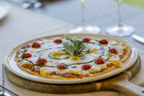 Pita preparation with egg gheese and vegetables - Vietnamese meals photo