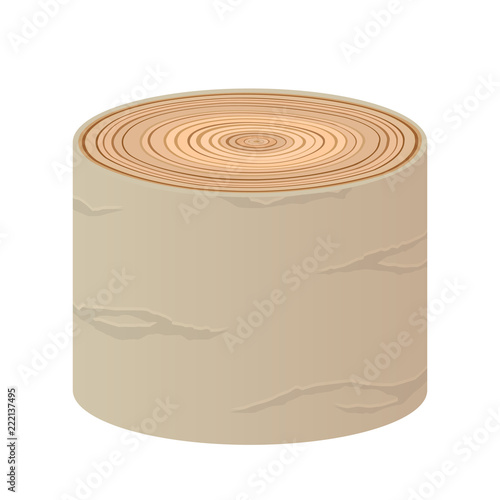 Wood cartoon log isolated vector objects tree