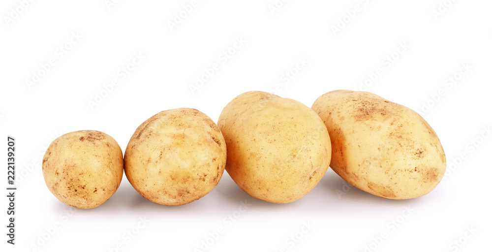 Young potato isolated on white background. Young potato isolated on white background.