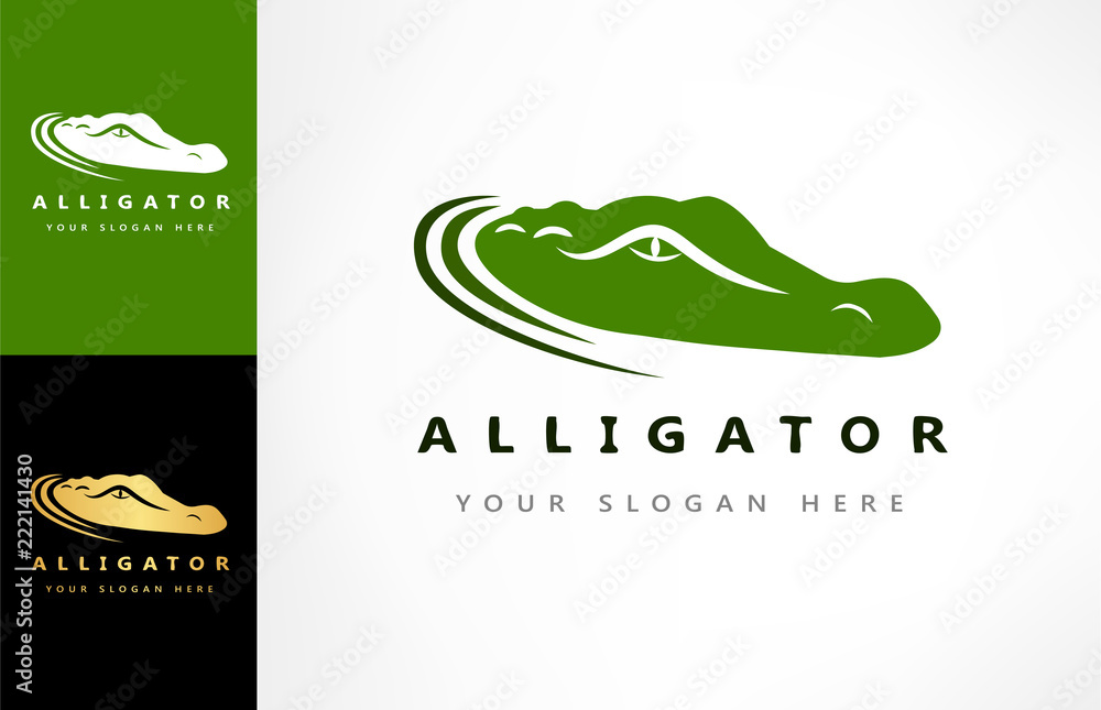 Fototapeta premium Wektor logo krokodyla. Ilustracja aligatora.