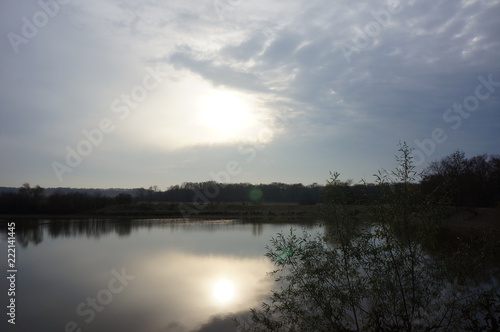 sunset over lake