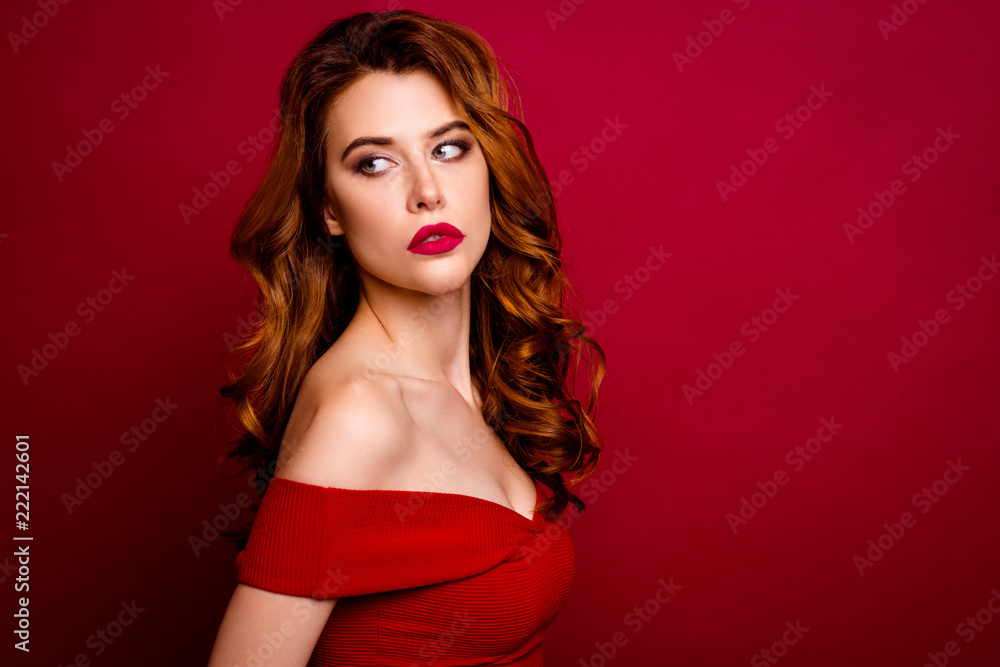 Advertised concept. Portrait of alluring, magnificent person wit Advertised concept. Portrait of alluring, magnificent person wit