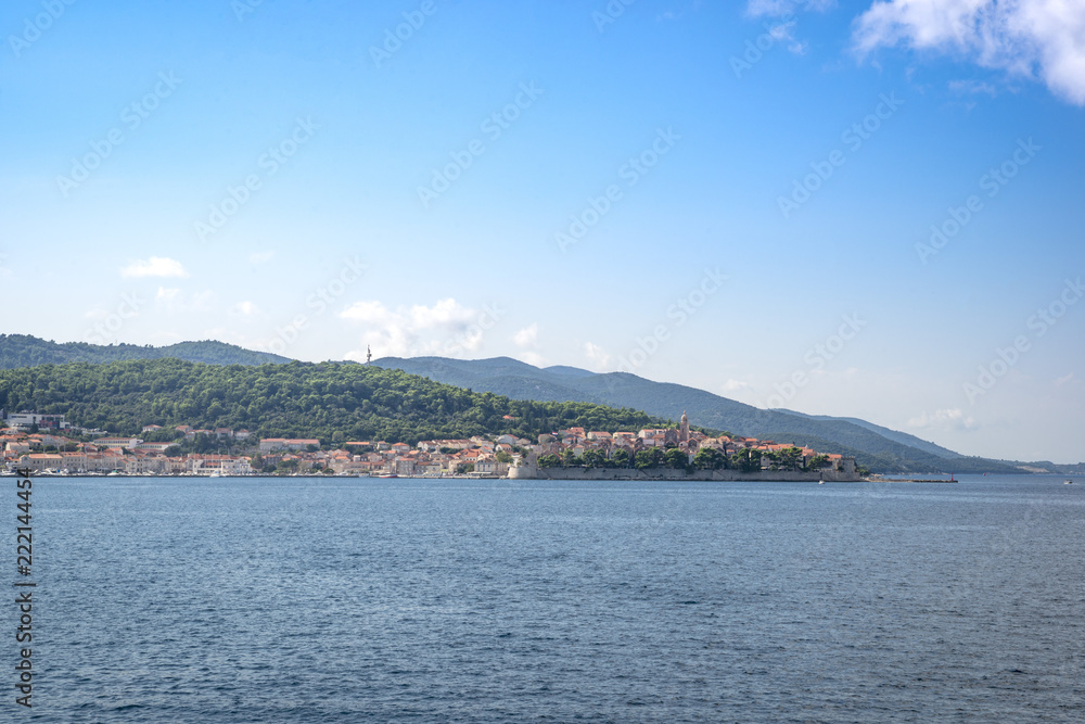 areal view from Korcula island, Croatia