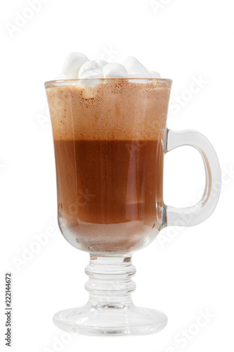 Cocoa with marshmallow isolated white