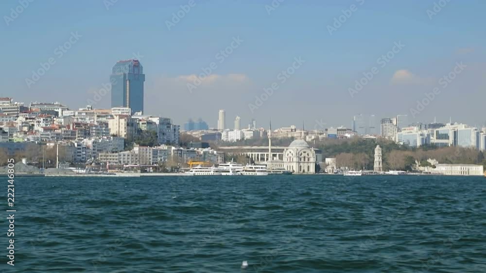Beautiful Mosque Ortakoy view from sea, modern and religious Turkey, Istanbul Beautiful Mosque Ortakoy view from sea, modern and religious Turkey, Istanbul