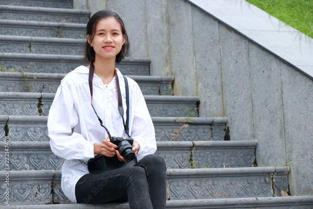 woman traveling to Thanh Hoa , Vietnam