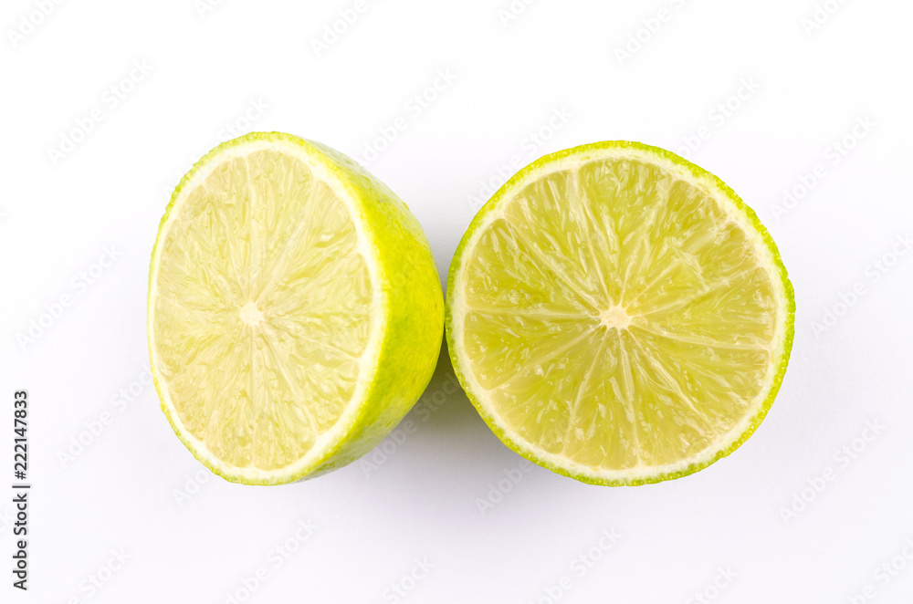 Sliced lime isolated