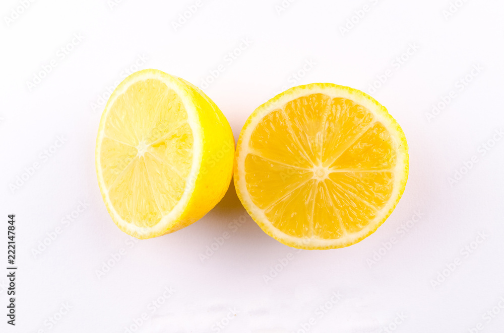 Sliced lemon isolated