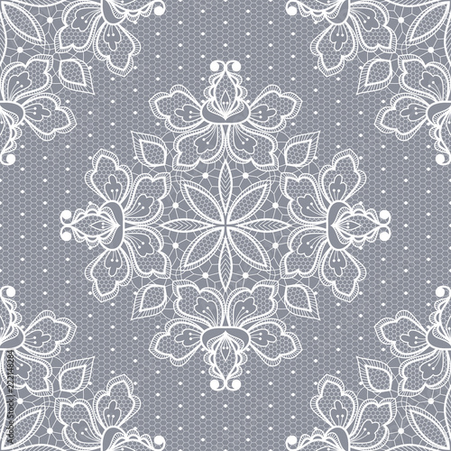 White floral lace seamless pattern