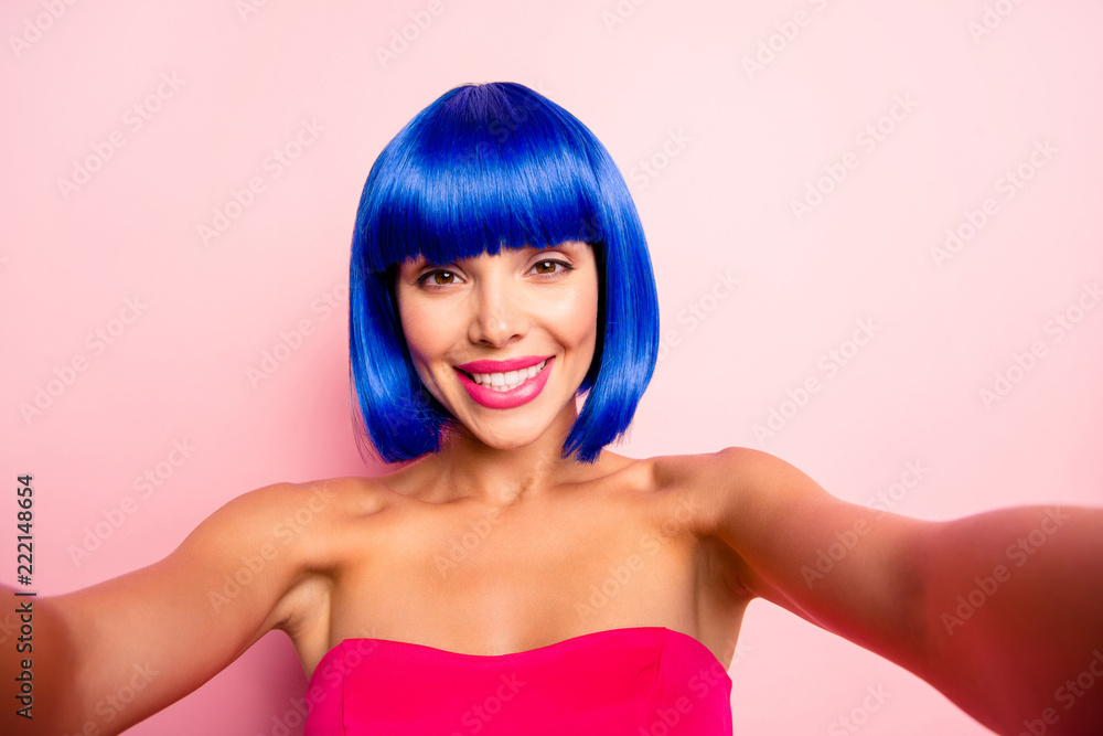Portrait of nice, stunning, adorable, goodlooking, ca Stock