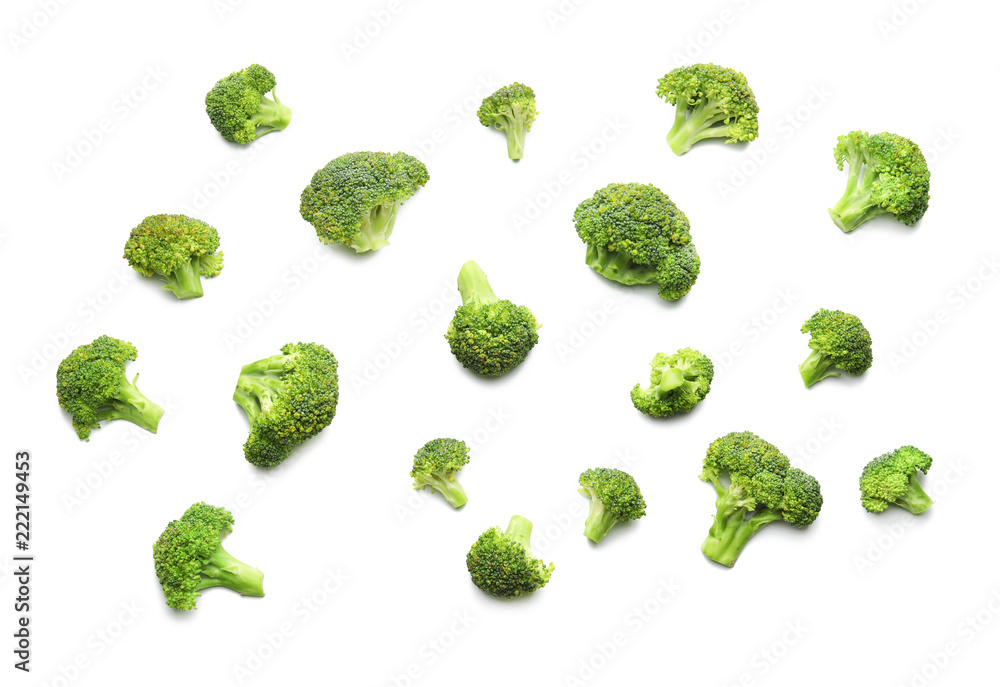 fresh green broccoli on white background fresh green broccoli on white background