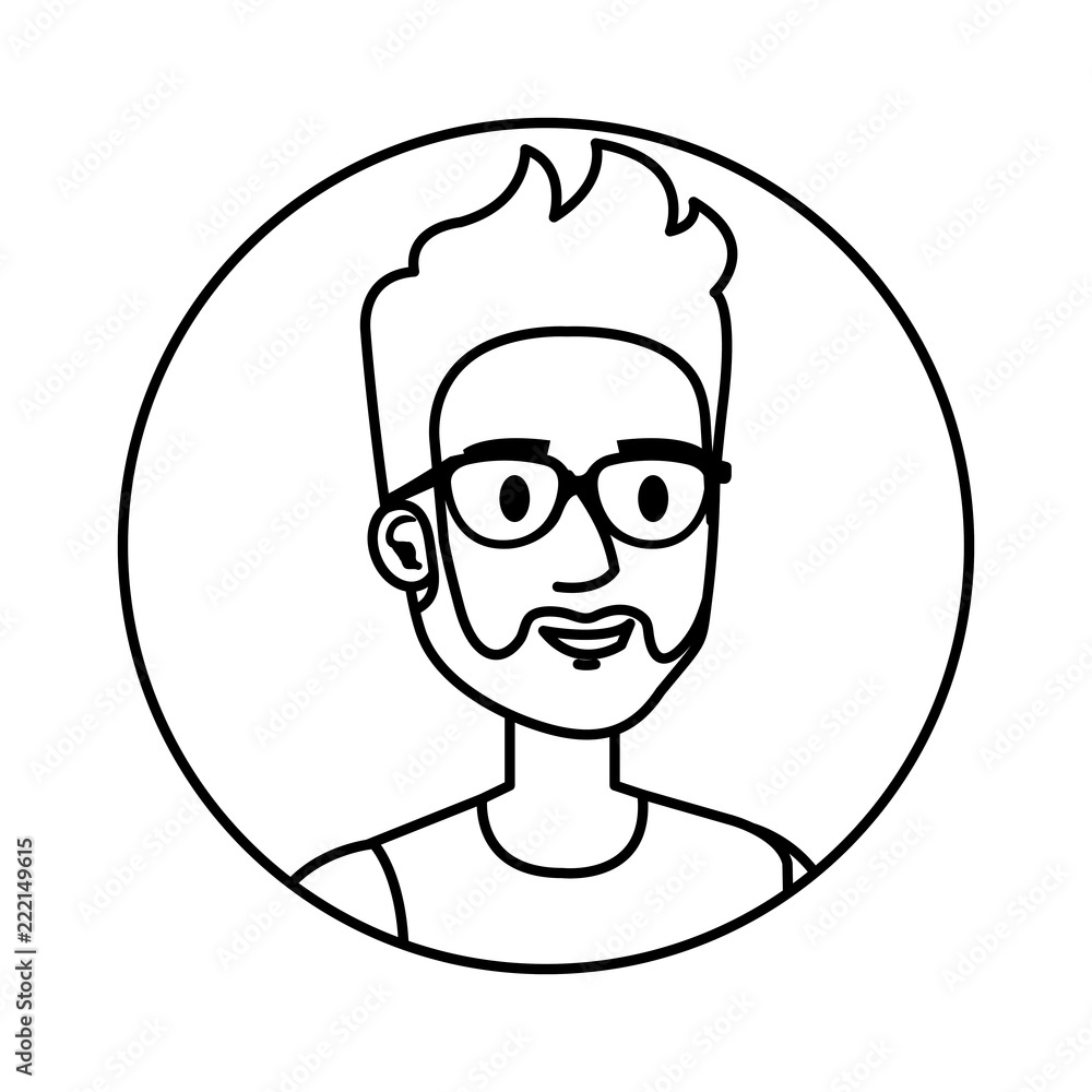 young and casual man with glasses and beard young and casual man with glasses and beard
