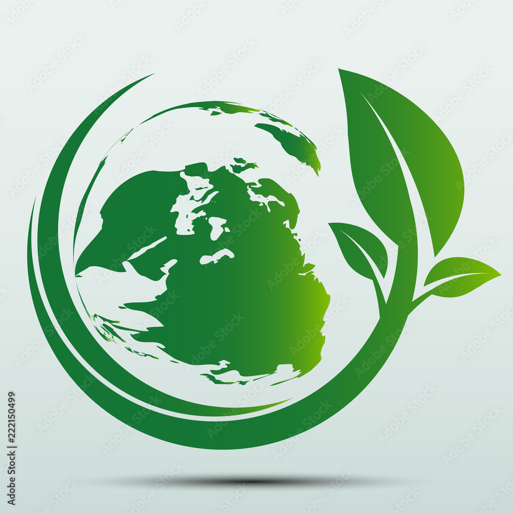 Green earth Concept with Leaves,ecology nature.Vector illustration. Green earth Concept with Leaves,ecology nature.Vector illustration.
