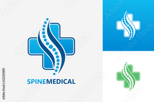 Spine Medical Logo Template Design Vector, Emblem, Design Concept, Creative Symbol, Icon
