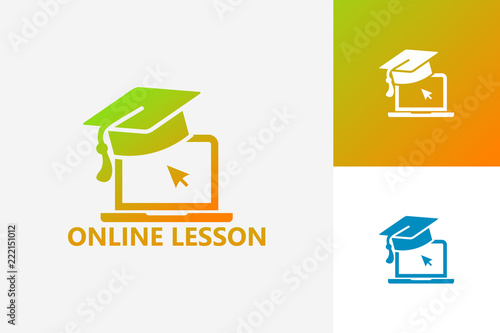 Online Lesson Logo Template Design Vector, Emblem, Design Concept, Creative Symbol, Icon