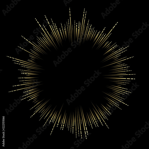 Black festive background with golden firework.