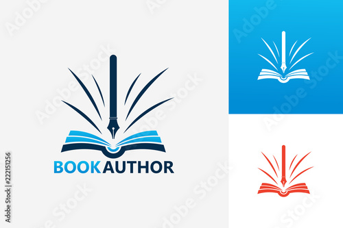 Book Author Logo Template Design Vector, Emblem, Design Concept, Creative Symbol, Icon