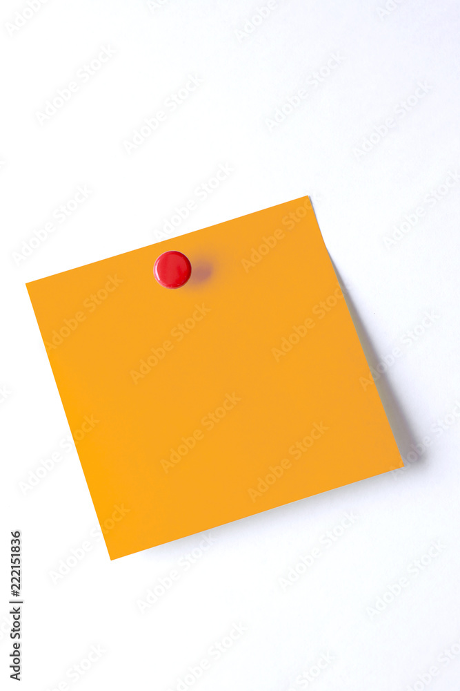 blank postit sticky note with push pin isolated on white background blank postit sticky note with push pin isolated on white background