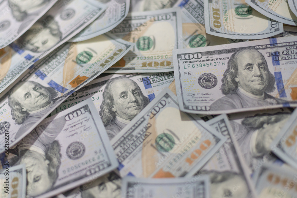 Background of one hundred dollar bills Background of one hundred dollar bills