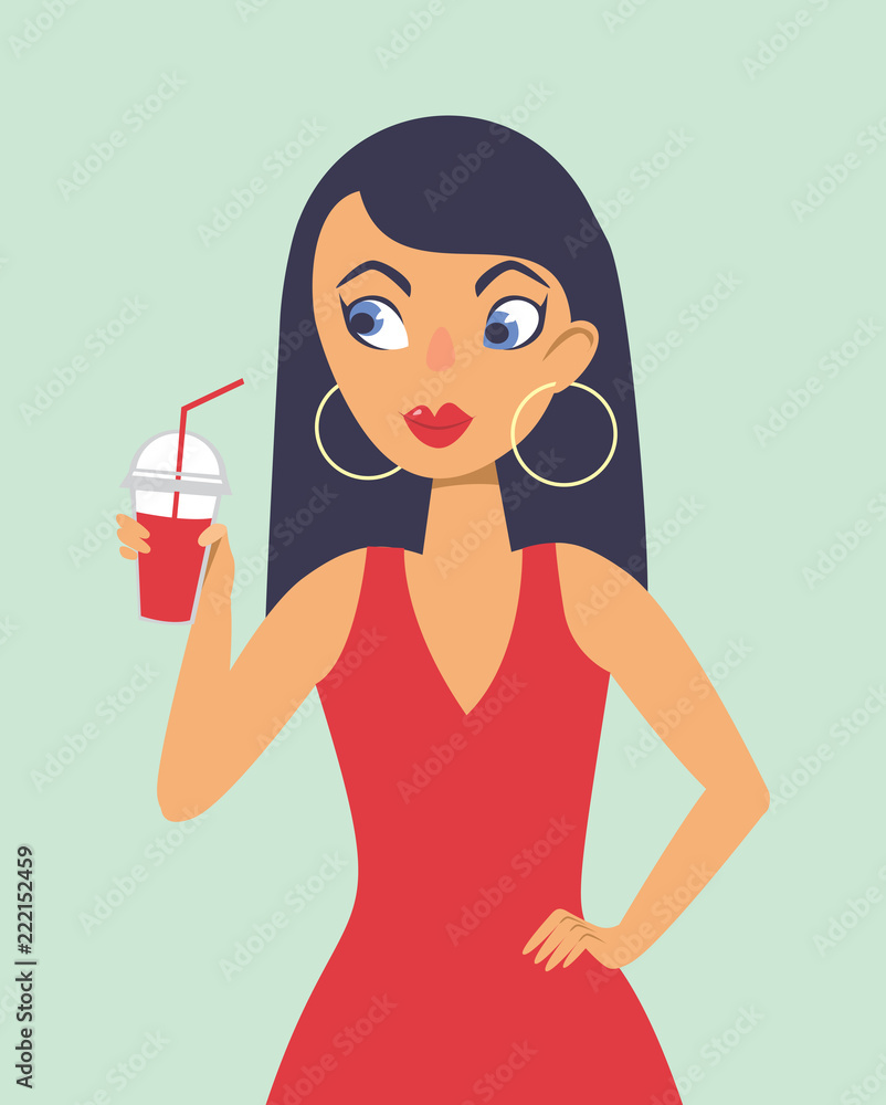 Young girl drinking smoothie Young girl drinking smoothie