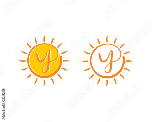 Letter Y and Sun Logo Icon 001