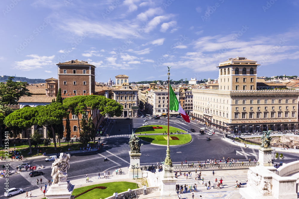 View on Piazza Venezia from the Vittoriano in Rome