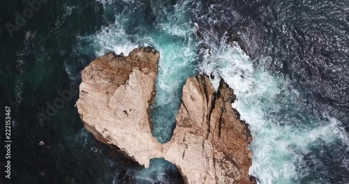 Drone footage, coast view on cliffs and ocean, photo
