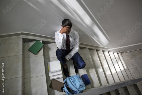 Sad African-American teenag...