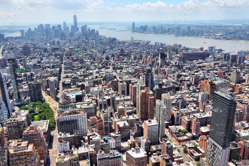 NY cityscape aerial view