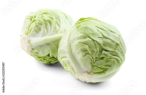 Fresh cabbages on white background © Pixel-Shot