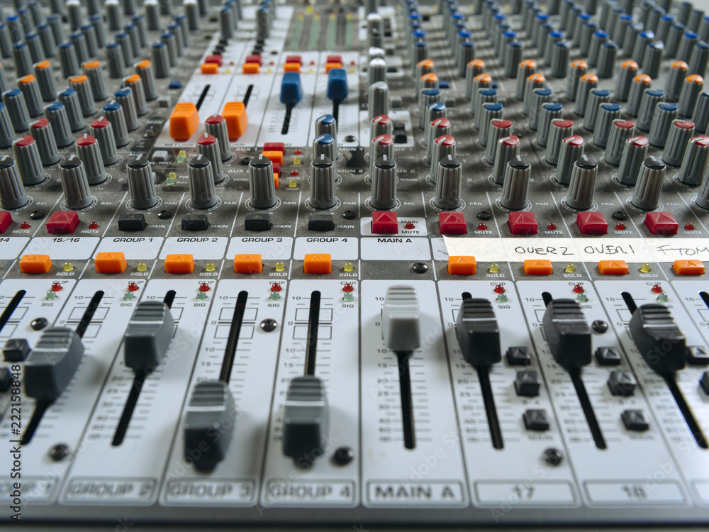 Fototapeta premium Recording studio mixing board