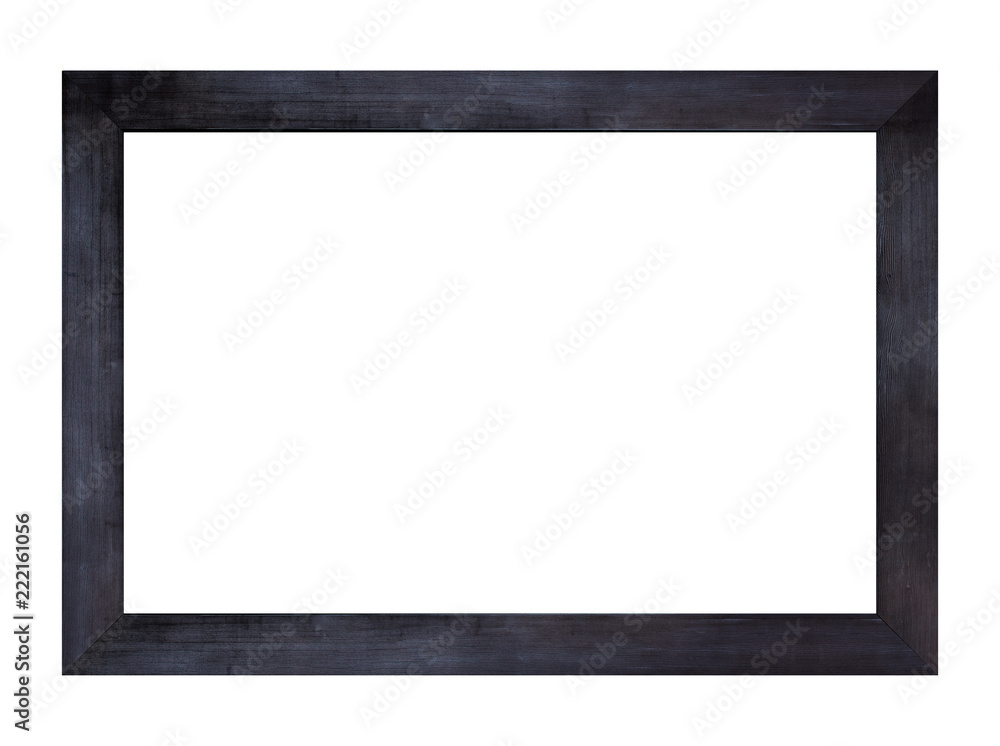Obraz premium Black wood frame isolated on white background. Object with clipping path