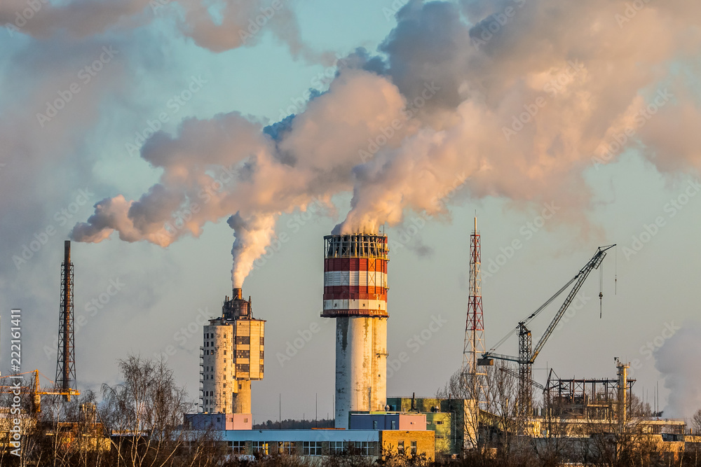 smoke pollution from industry chimney