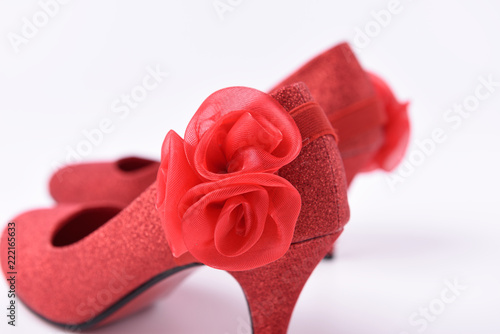 red shoes isolated on white background