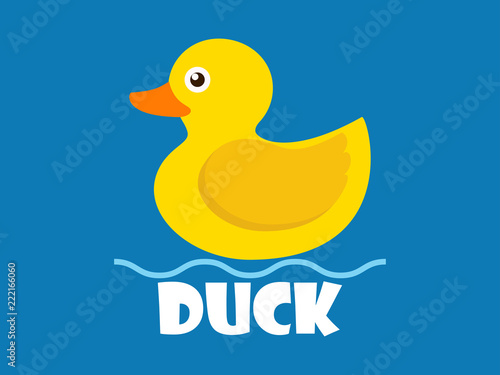 Vector Illustration yellow rubber duck toy for kid isolated on white background