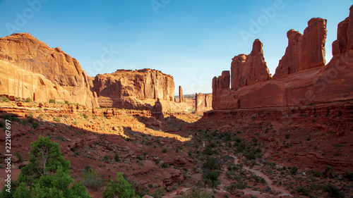 Iconic sculpted Slick Rock found along the Park Avenue Trail in Arches National Park