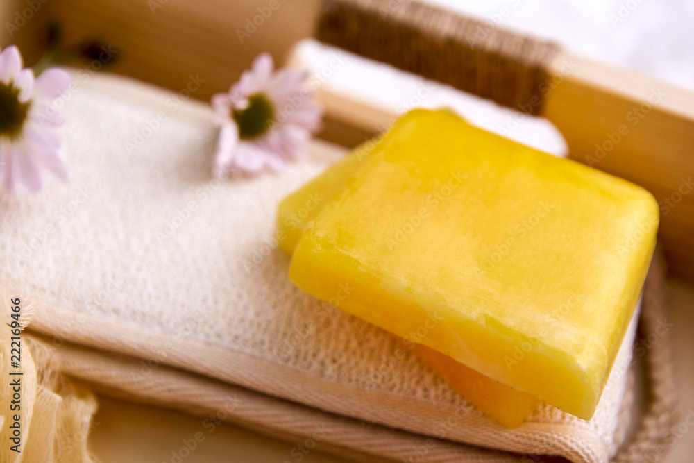 Yellow bath soap Yellow bath soap