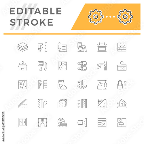 Set line icons of insulation