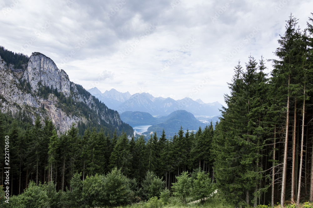 Fototapeta premium Ausblick vom Tegelberg in den Alpen