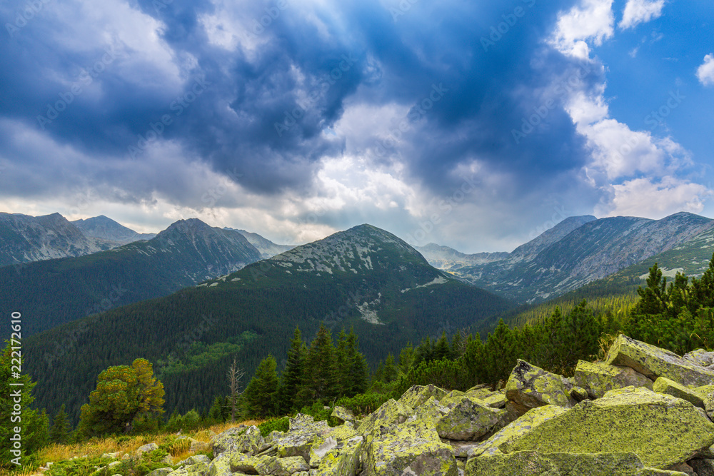 Autumn scenery in the Carpathian Mountains, with beautiful colors and warm light Autumn scenery in the Carpathian Mountains, with beautiful colors and warm light