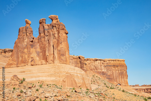 Iconic sculpted Slick Rock found along the Park Avenue Trail in Arches National Park