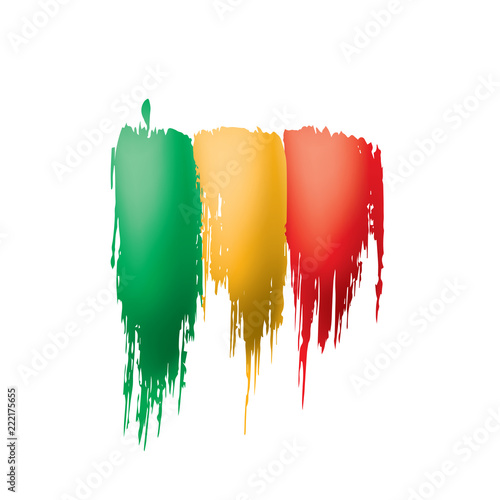 Mali flag, vector illustration on a white background